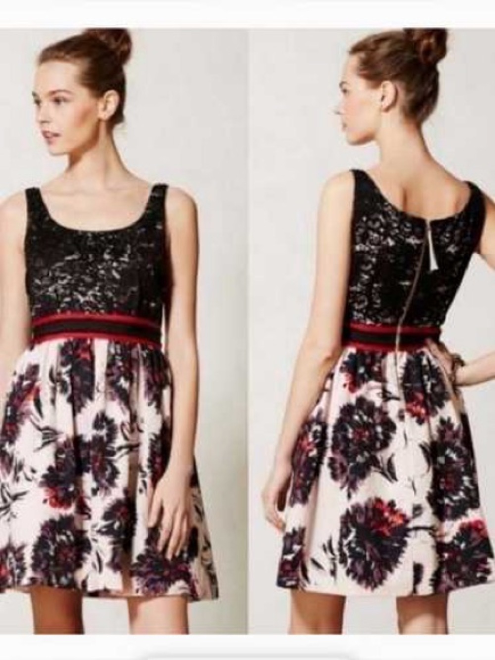 Anthology Peter Som Brushstroke Blossom Lace Dress 8